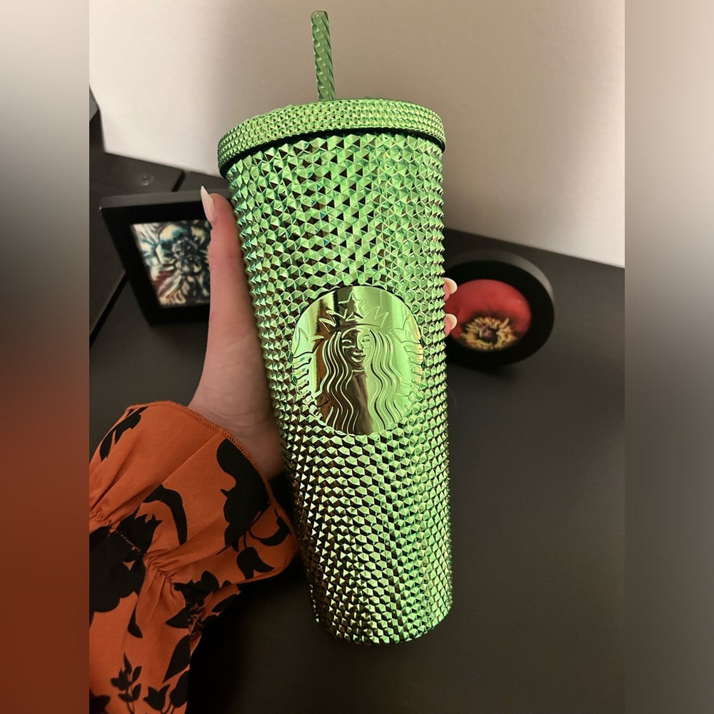 Starbucks chrome green venti tumbler brand new with tags